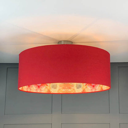 Electrified Saxon Cassis with Mairi Helena Summer Thistle Wallpaper Lining Lampshade
