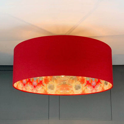 Electrified Saxon Cassis with Mairi Helena Summer Thistle Wallpaper Lining Lampshade