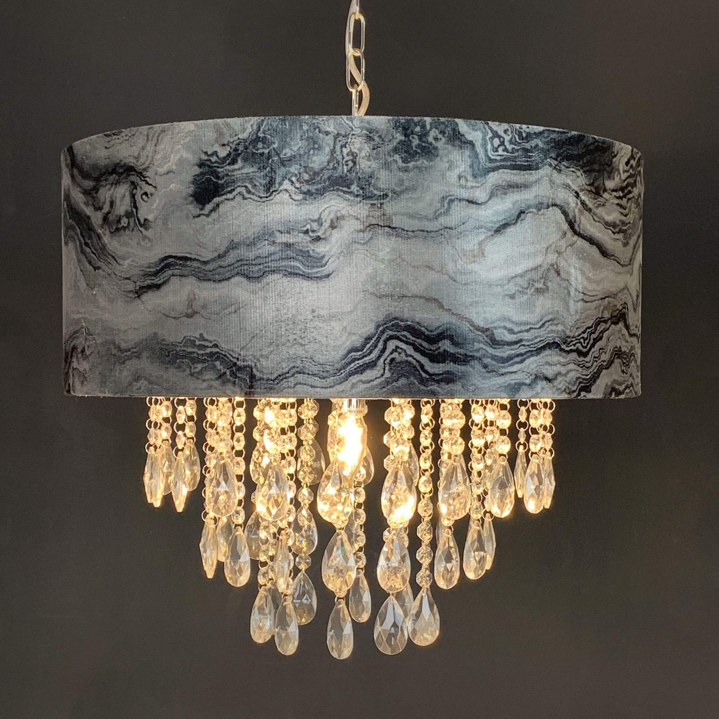 Elen Pendant with Marble Black & Silver Shade