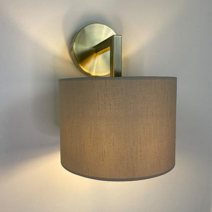 Emma Antique Brass Wall Light with Choice of Drum Shade