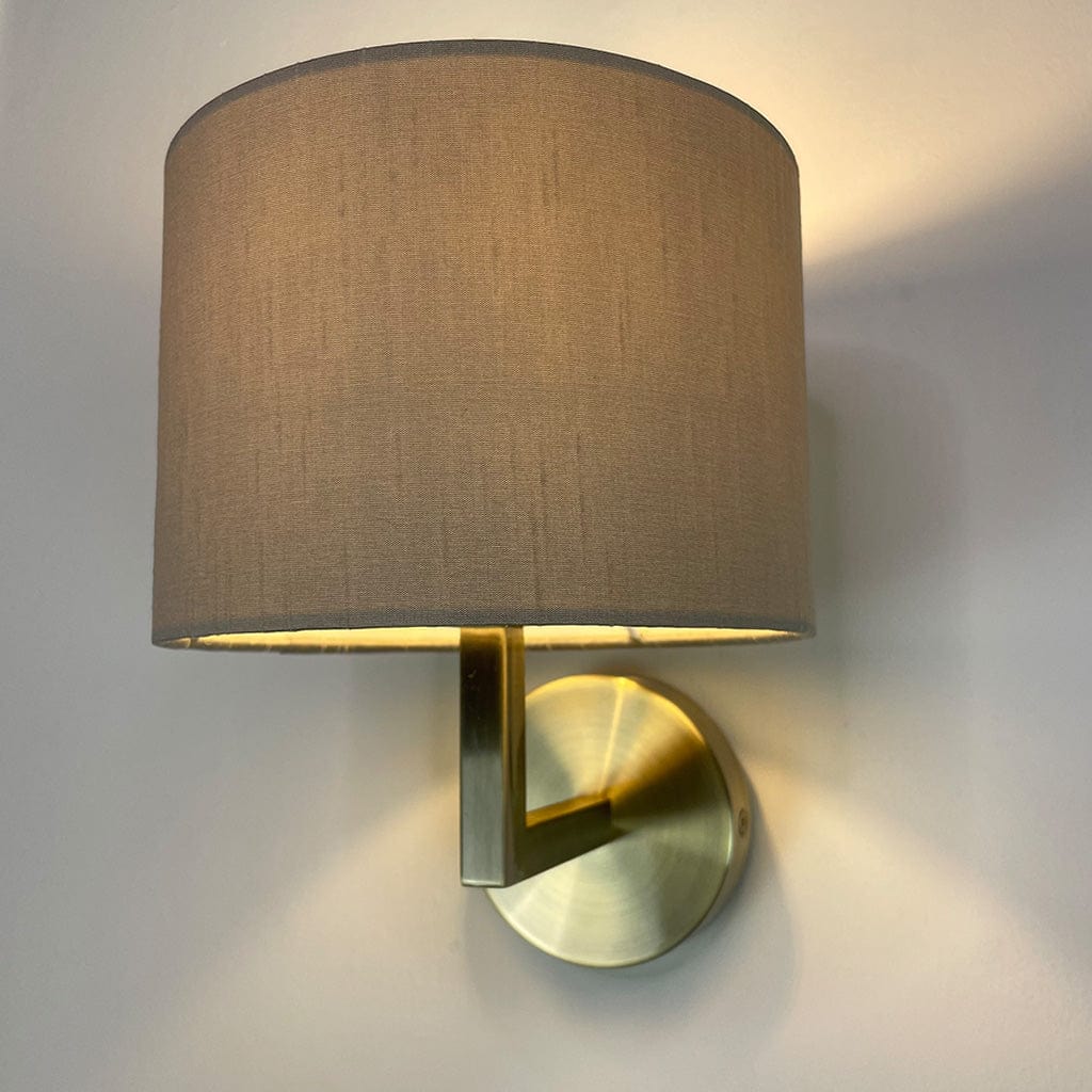 Emma Antique Brass Wall Light with Choice of Drum Shade