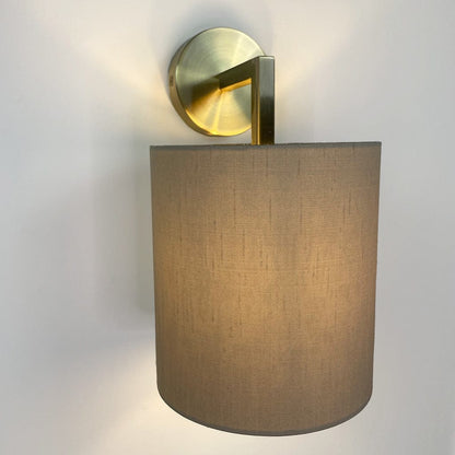 Emma Antique Brass Wall Light with Choice of Drum Shade