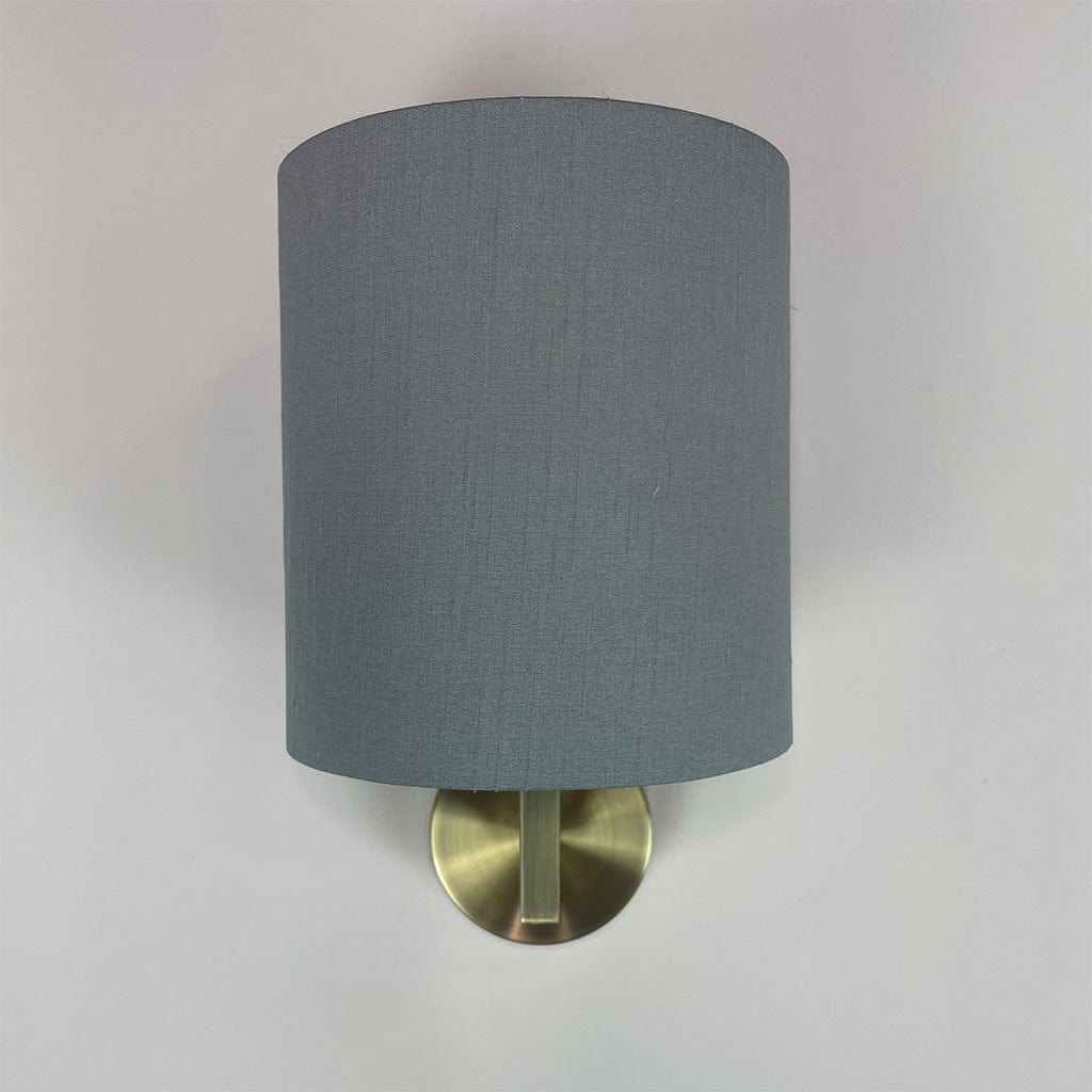 Emma Antique Brass Wall Light with Rainstorm Faux Silk Shade