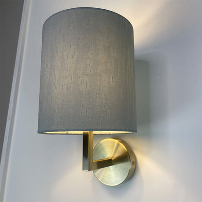 Emma Antique Brass Wall Light with Choice of Drum Shade