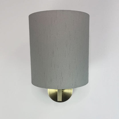 Emma Antique Brass Wall Light with Stockholm Faux Silk Shade