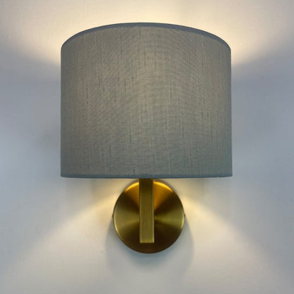 Emma Gold Wall Light with Rainstorm Faux Silk Shade