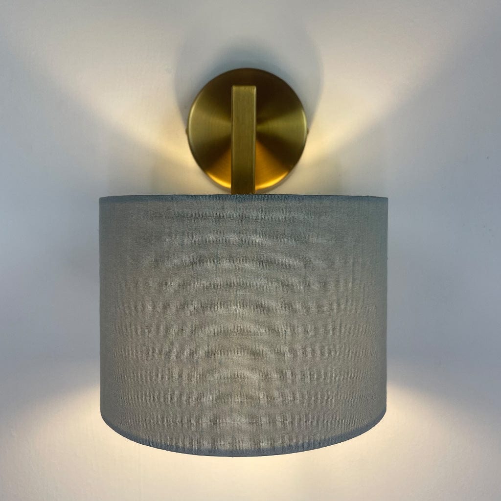 Emma Gold Wall Light with Rainstorm Faux Silk Shade