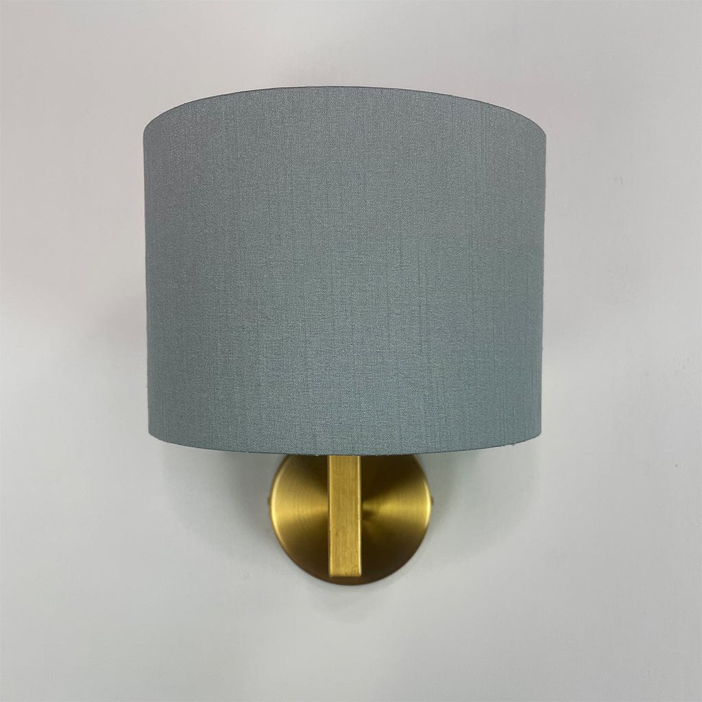 Emma Gold Wall Light with Rainstorm Faux Silk Shade