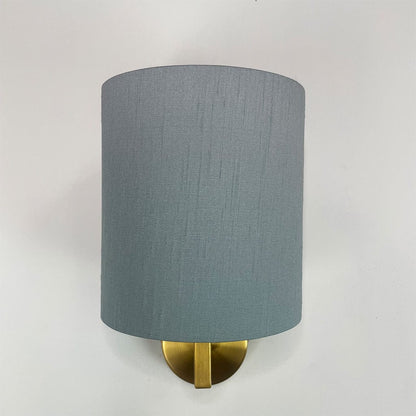 Emma Gold Wall Light with Rainstorm Faux Silk Shade