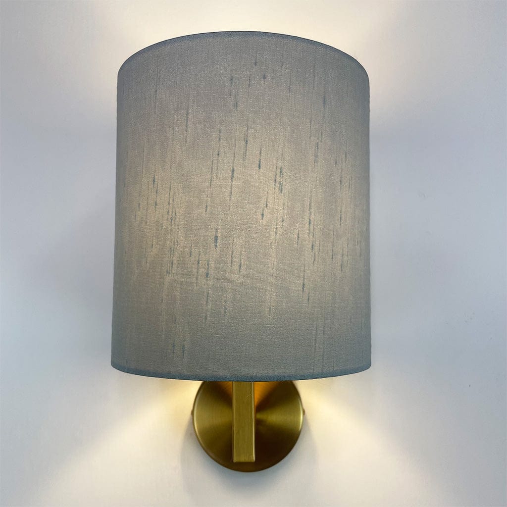 Emma Gold Wall Light with Rainstorm Faux Silk Shade