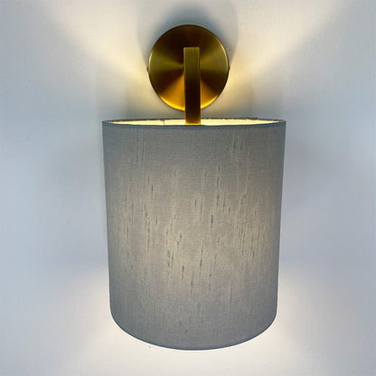 Emma Gold Wall Light with Rainstorm Faux Silk Shade