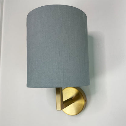 Emma Gold Wall Light with Rainstorm Faux Silk Shade