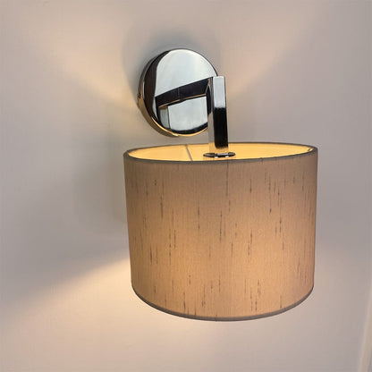 Emma Polished Chrome Wall Light with Stockholm Faux Silk Shade