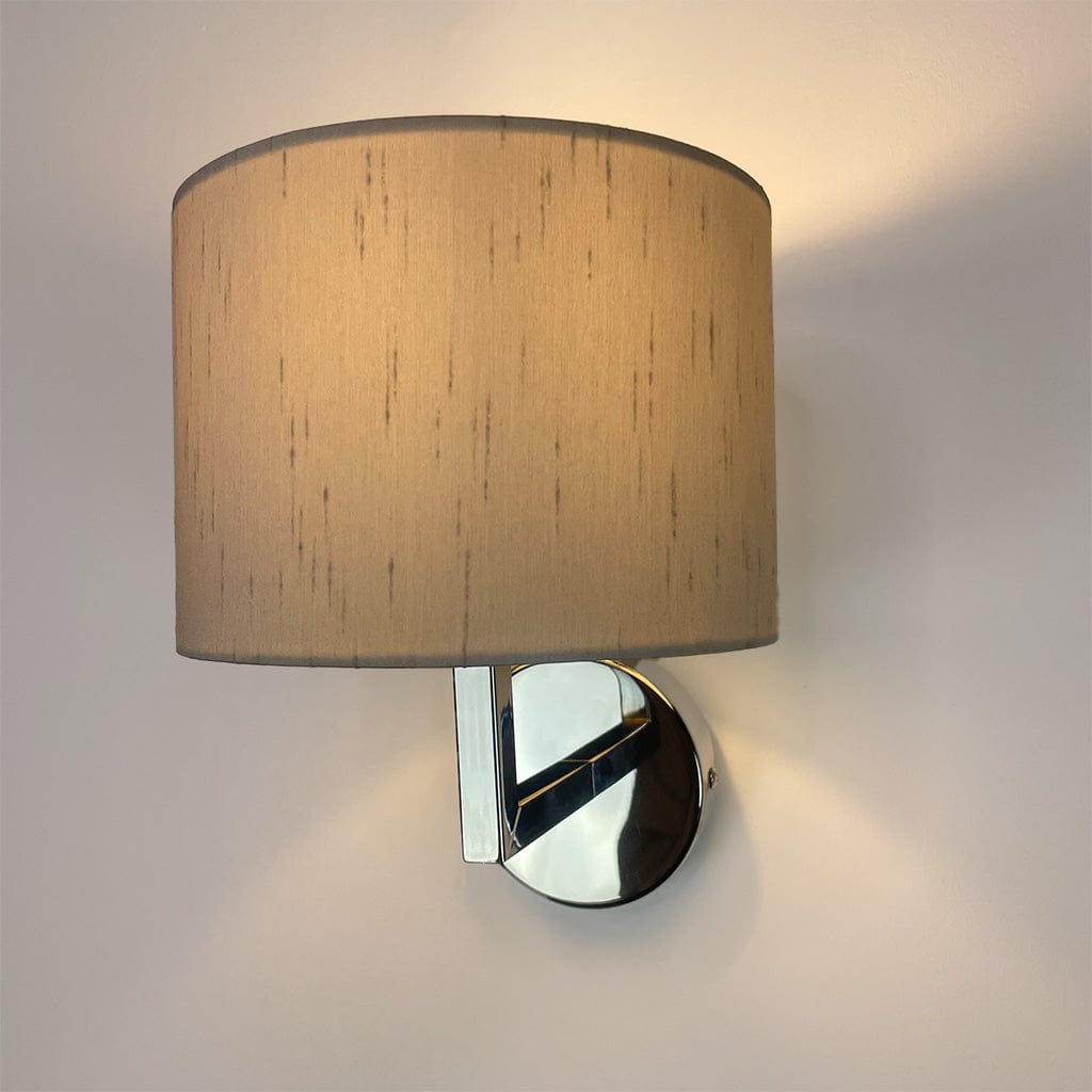 Emma Polished Chrome Wall Light with Stockholm Faux Silk Shade