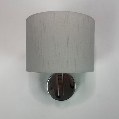 Emma Polished Chrome Wall Light with Stockholm Faux Silk Shade