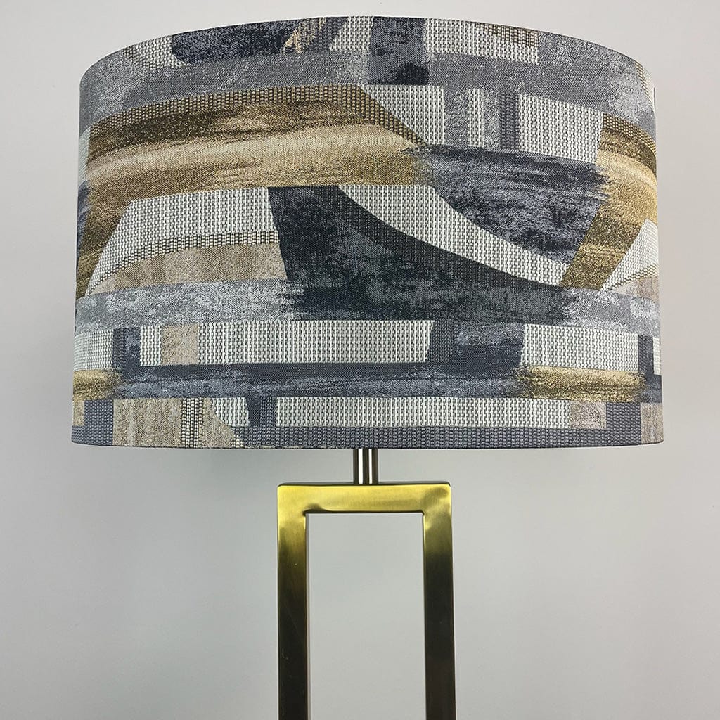 Fitzory Gold Floor Lamp with Berlin Ochre Lampshade