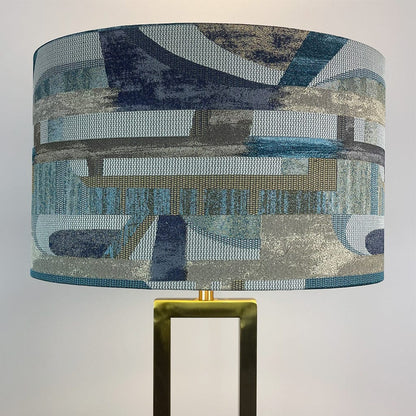 Fitzory Gold Floor Lamp with Berlin Teal Lampshade