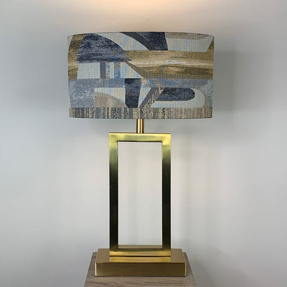 Fitzroy Brushed Gold Table Lamp with Berlin Ochre Oval Shade