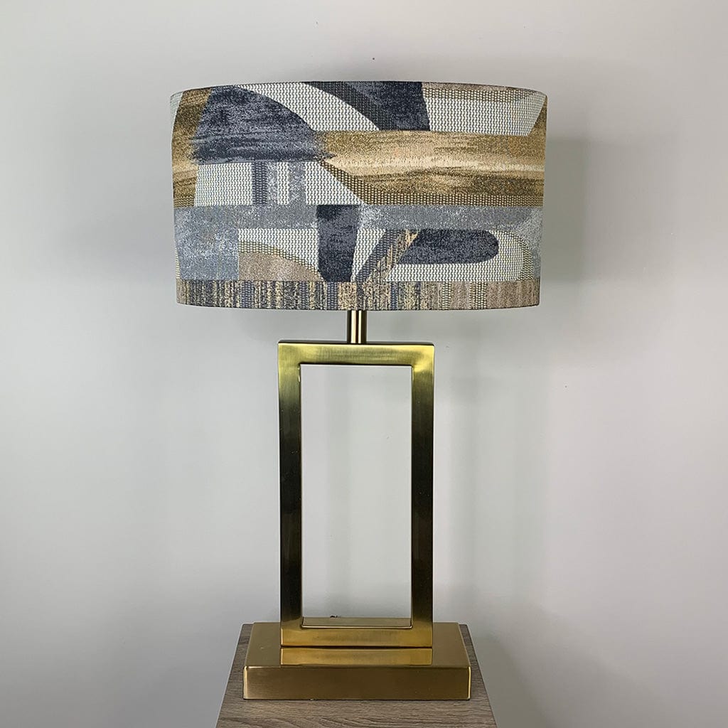 Fitzroy Brushed Gold Table Lamp with Berlin Ochre Oval Shade