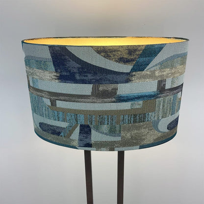 Fitzroy Brushed Steel Floor Lamp with Berlin Teal Shade