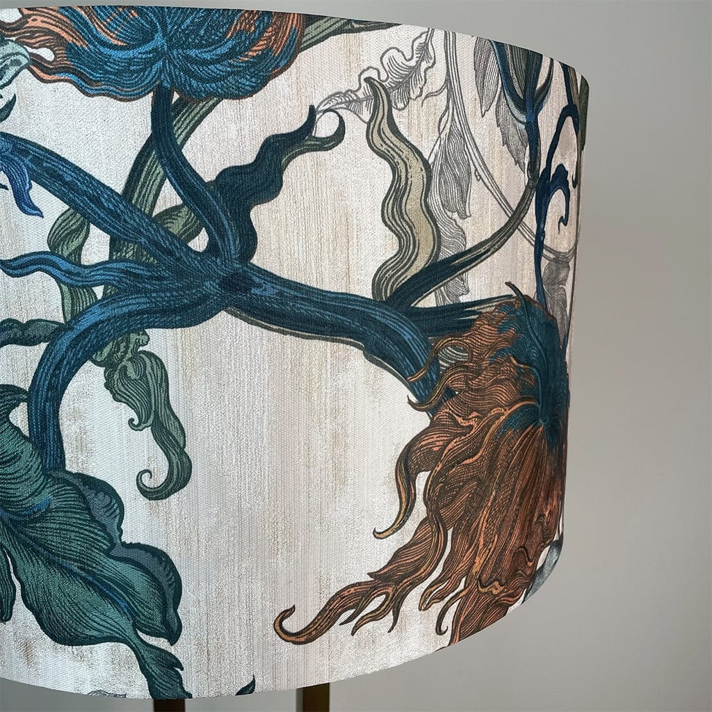 Fitzroy Gold Floor Lamp with Timorous Beasties Epic Botanic Lampshade