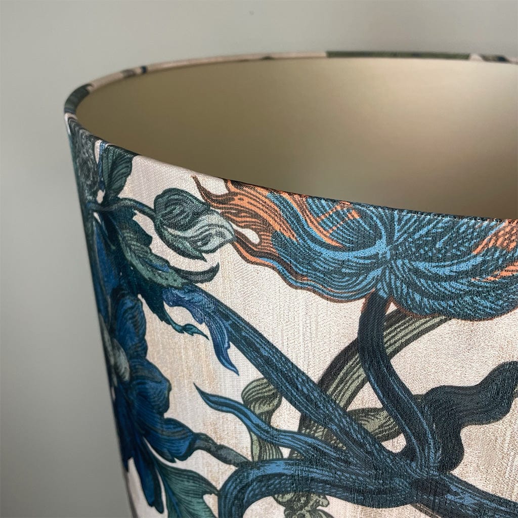 Fitzroy Gold Floor Lamp with Timorous Beasties Epic Botanic Lampshade