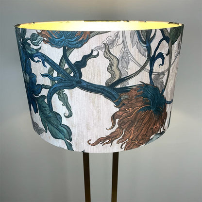 Fitzroy Gold Floor Lamp with Timorous Beasties Epic Botanic Lampshade