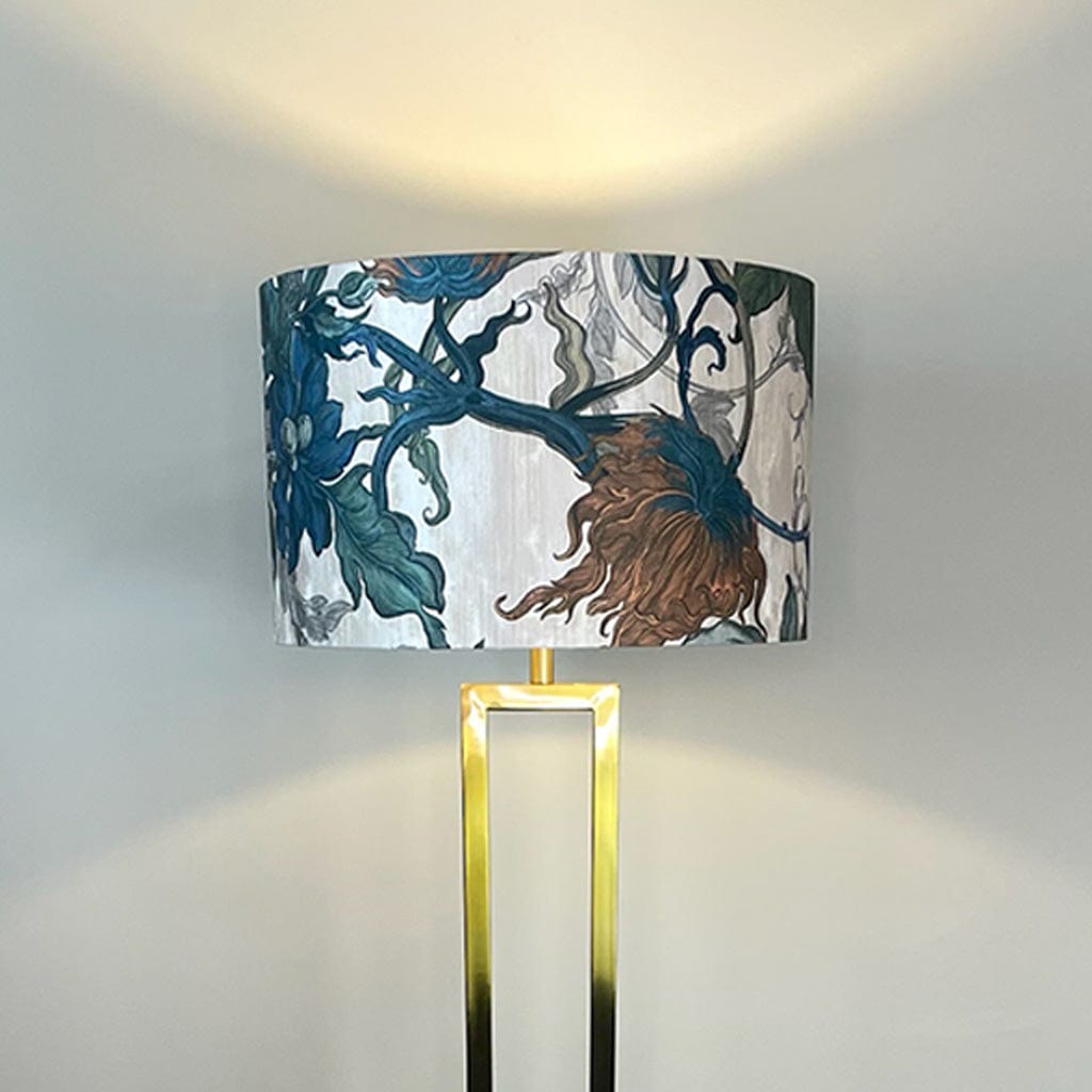 Fitzroy Gold Floor Lamp with Timorous Beasties Epic Botanic Lampshade