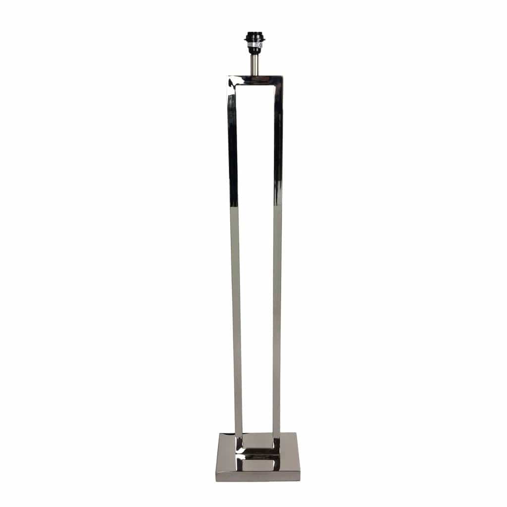 Fitzroy Chrome Floor Lamp with Square Carrara Grey Marble Shade