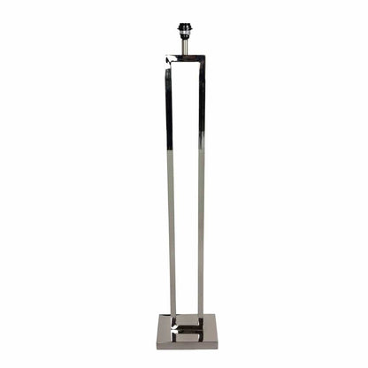 Fitzroy Chrome Floor Lamp with Square Carrara Grey Marble Shade