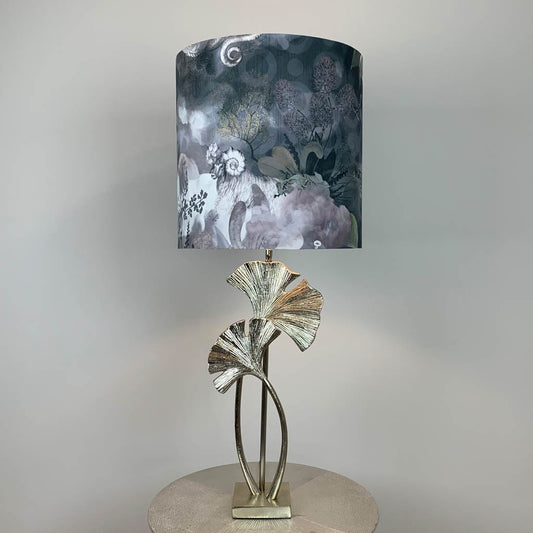 Gingko Champagne Metal Tall Leaf Table Lamp with Arte Moooi Memento Dusk Shade