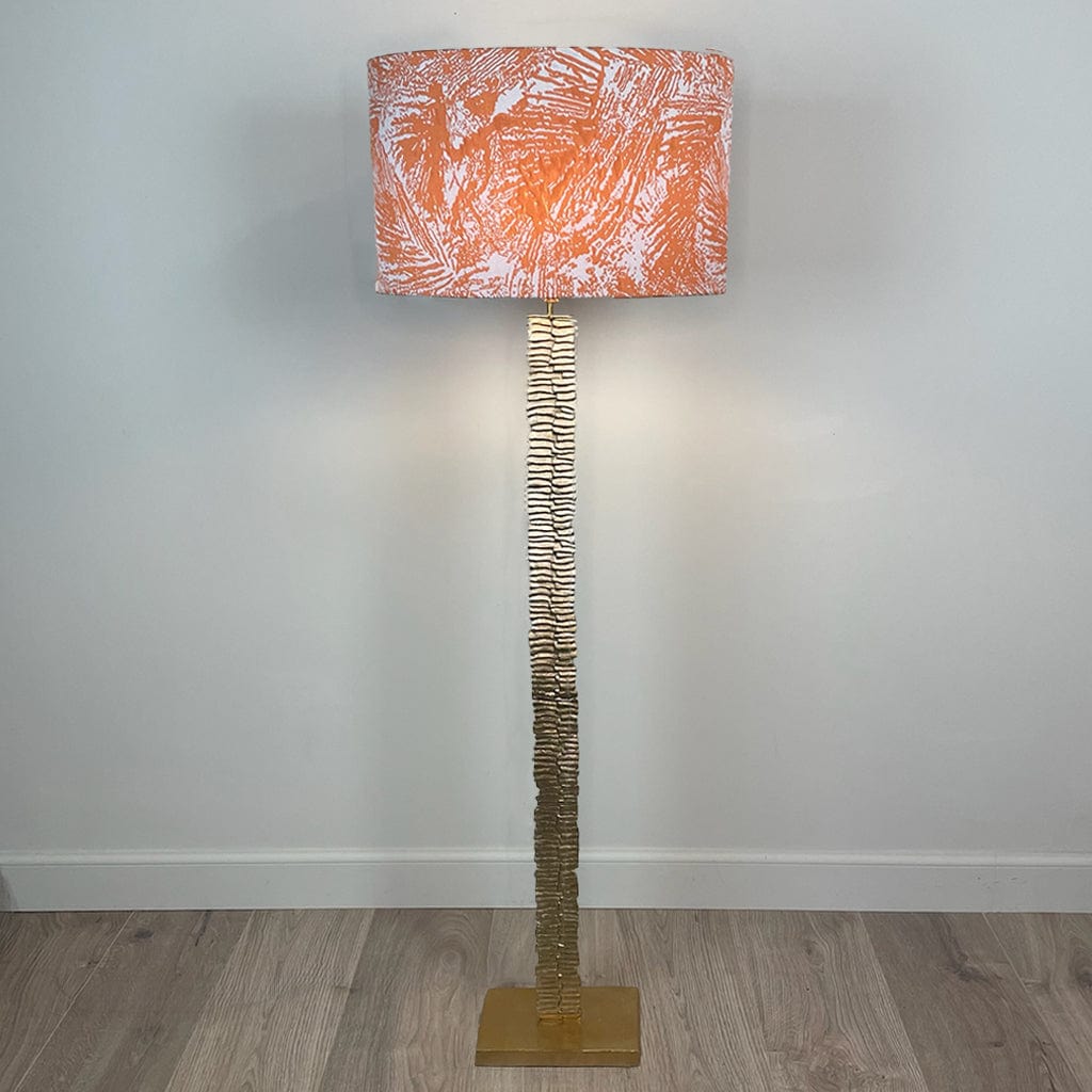 Gold Paperbark with Terracotta Shade full length & turned on 