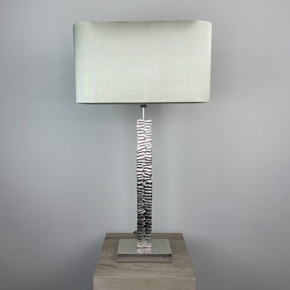 Paperbark Small Luxuriant Silver Table Lamp with Choice of Rectangle Shade