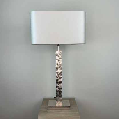 Paperbark Small Luxuriant Silver Table Lamp with Choice of Rectangle Shade