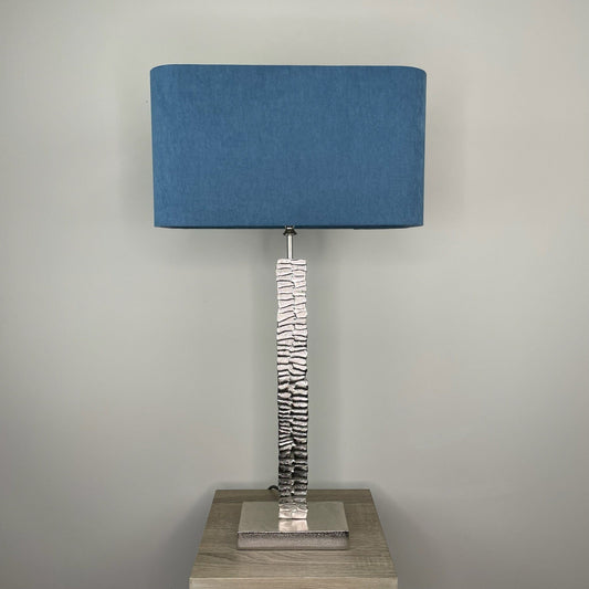 Paperbark Small Luxuriant Silver Table Lamp with Choice of Rectangle Shade