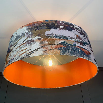 Electrified Mairi Helena Mirrored Storm Linen Light with Satsuma Lining