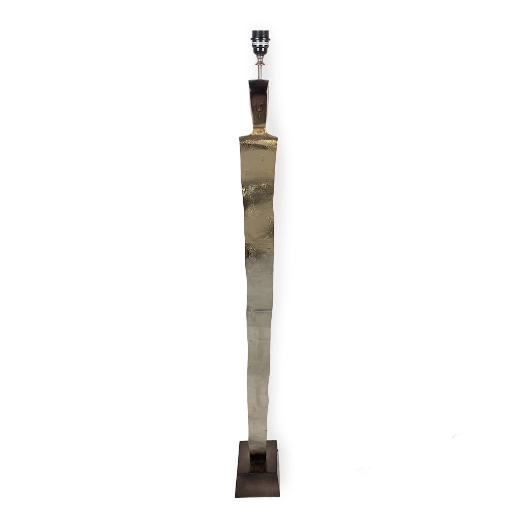 Totem Nickel & Champagne Floor Lamp with Hazel 2 Shade