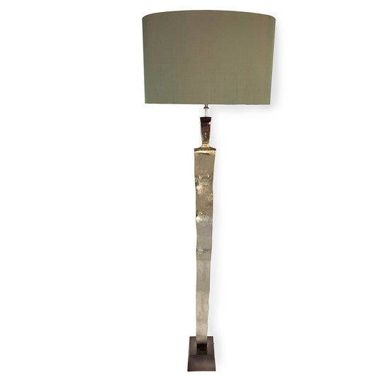 Totem Nickel & Champagne Floor Lamp with Choice of Bespoke Shade