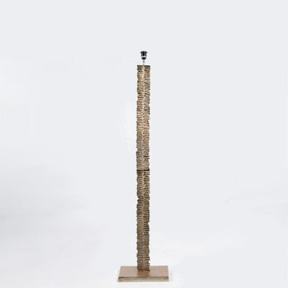 Opulent Gold Paperbark Floor Lamp with Fossil Terracotta Oval Shade