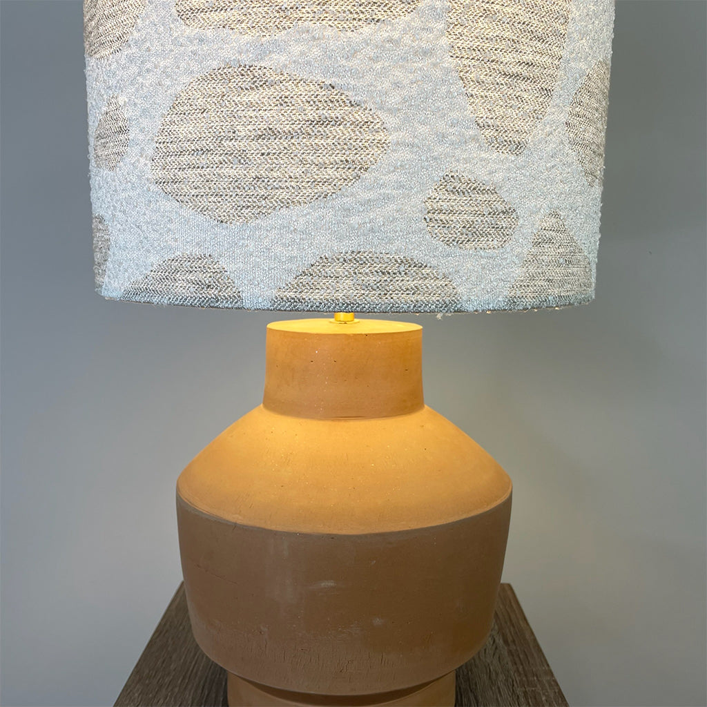 Inna Natural Urn Terracota Table Lamp with Bodie Ecru Lampshade