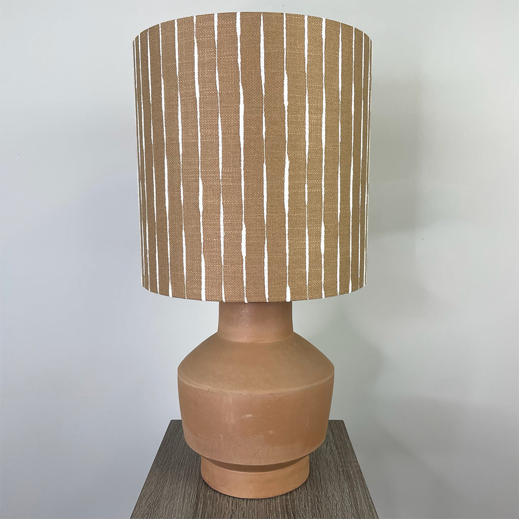 Inna Natural Urn Terracota Table Lamp with Luis Desert Lampshade