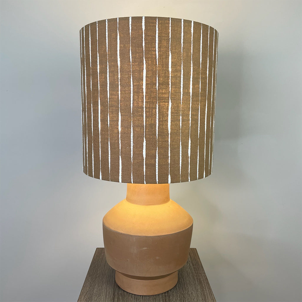 Inna Natural Urn Terracota Table Lamp with Luis Desert Lampshade