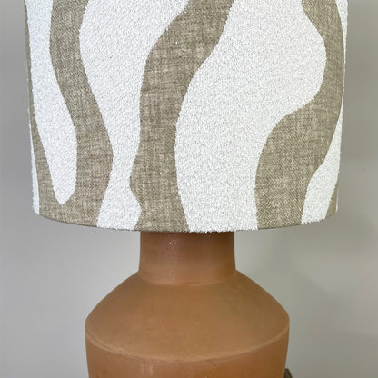 Inna Natural Urn Terracota Table Lamp with Sigrid Birch Lampshade