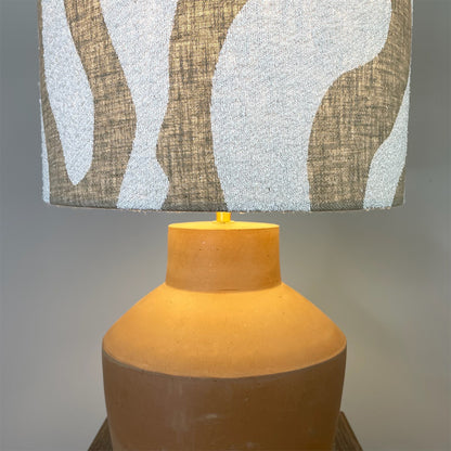 Inna Natural Urn Terracota Table Lamp with Sigrid Birch Lampshade