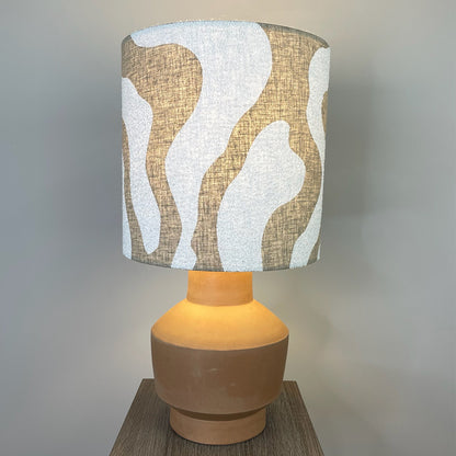 Inna Natural Urn Terracota Table Lamp with Sigrid Birch Lampshade