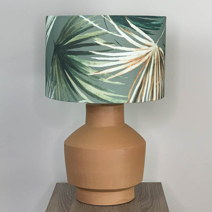 Inna Natural Urn Terracotta Table Lamp with Azumi Eden Lampshade