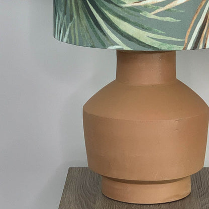 Inna Natural Urn Terracotta Table Lamp with Azumi Eden Lampshade