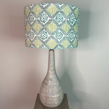 Ioan Grey Engraved Table Lamp with Stardust Opal Lampshade