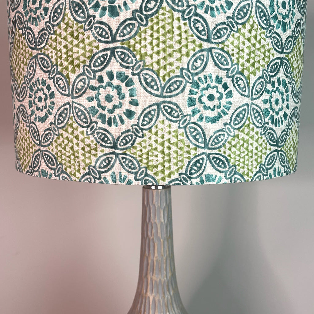 Ioan Grey Engraved Table Lamp with Stardust Opal Lampshade