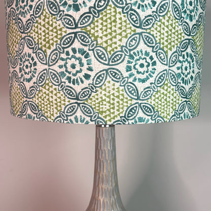 Ioan Grey Engraved Table Lamp with Stardust Opal Lampshade